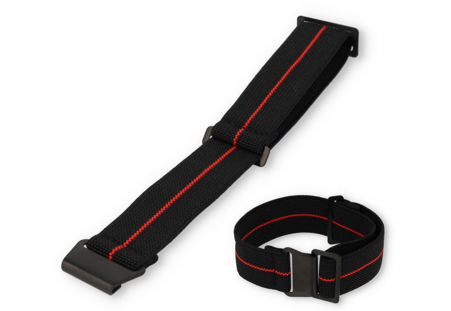 Elastic watch strap 22mm nylon black - red