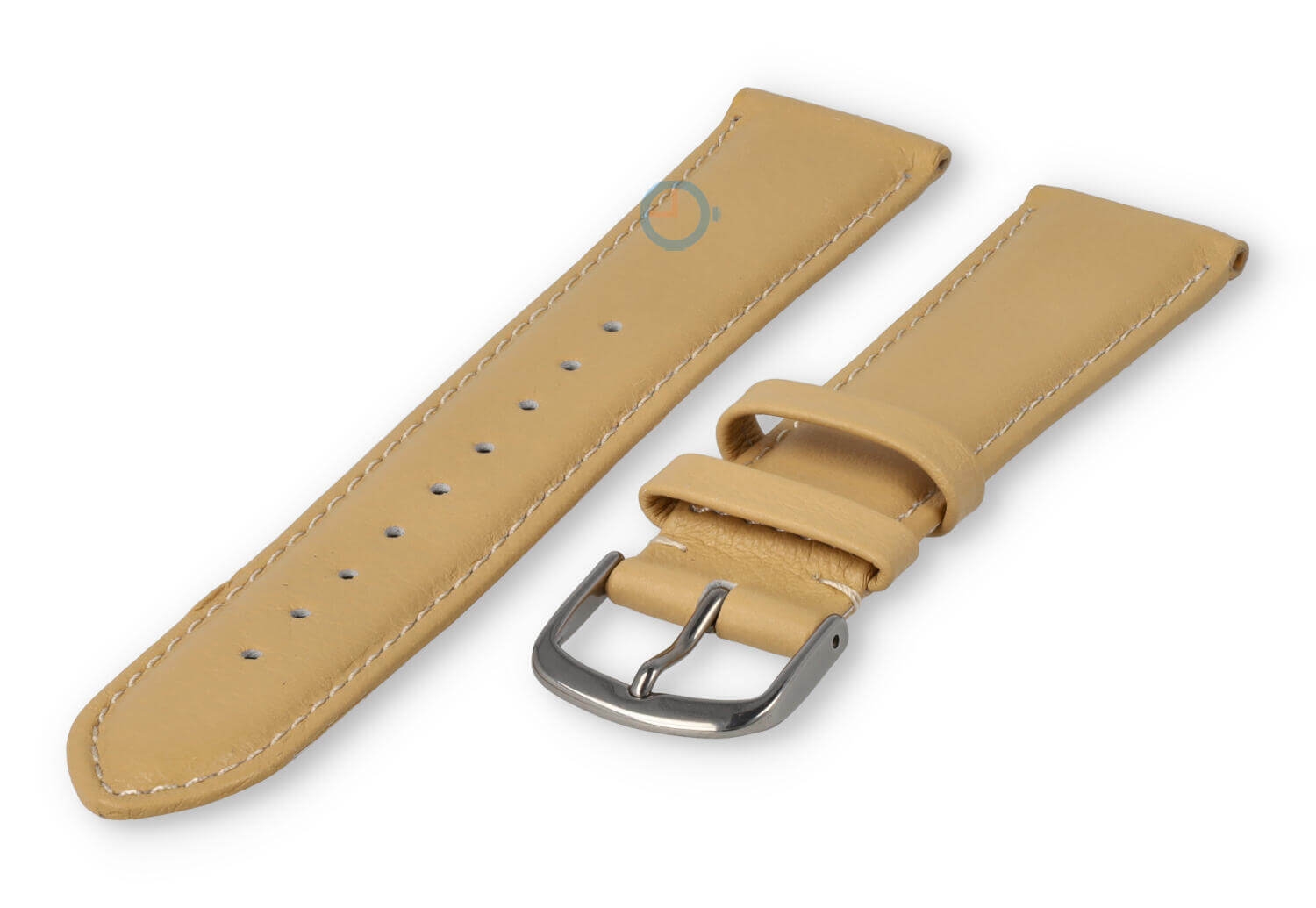 20mm watch strap smooth leather - vanilla
