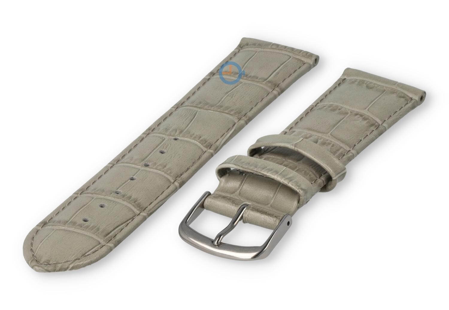 Leather watch strap croco - 20mm - lightgrey