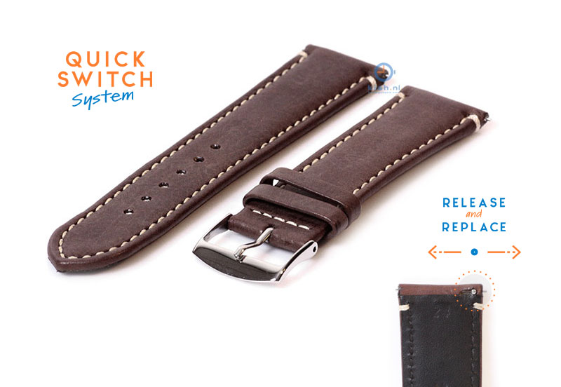 Watchstrap 24mm brown calf leather
