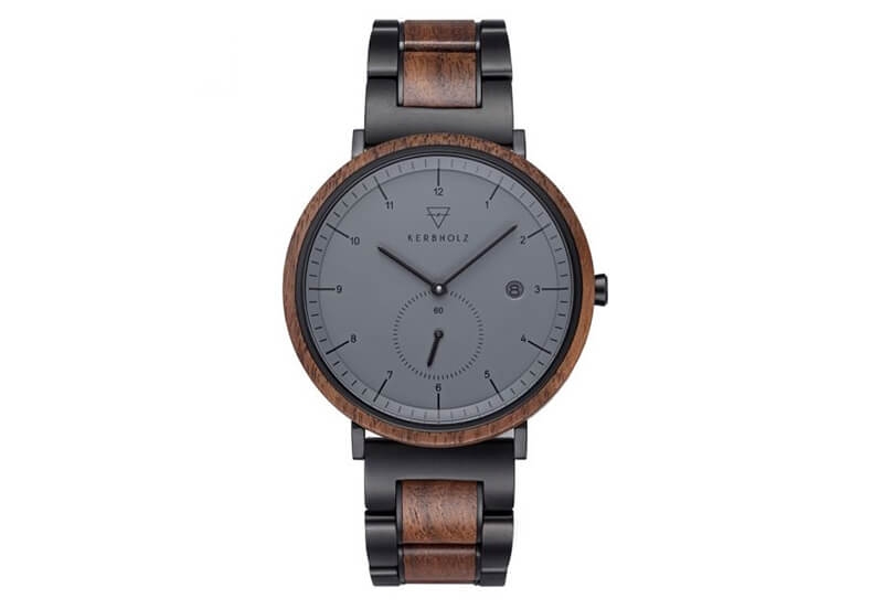 Kerbholz Anton wristband - Walnut Midnight Black Steel