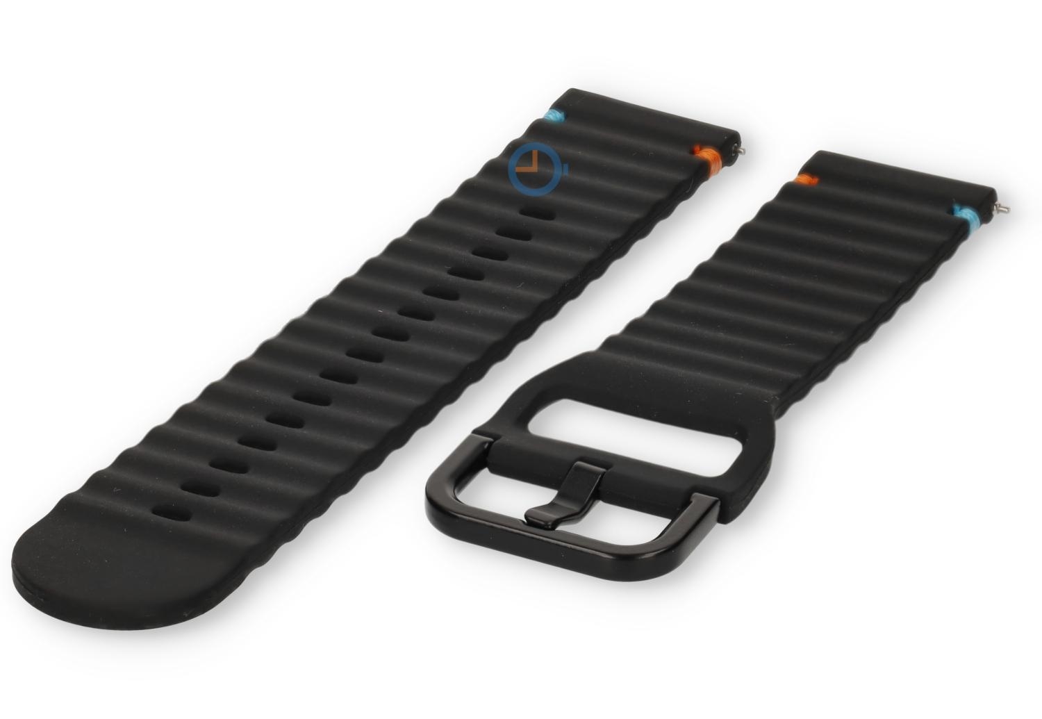 Tuck under silicone strap: 22mm black