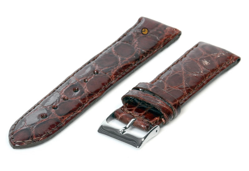 Watchstrap 20mm brown crocoleather
