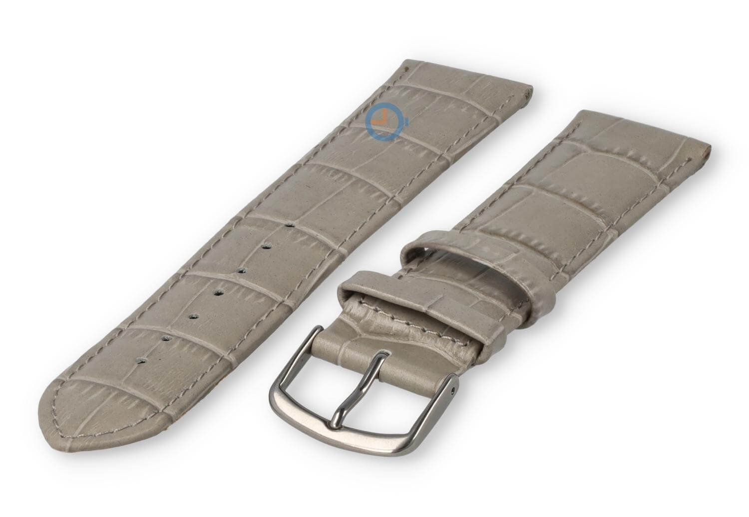 Extra-long crocoleather strap  - 20mm - lightgrey