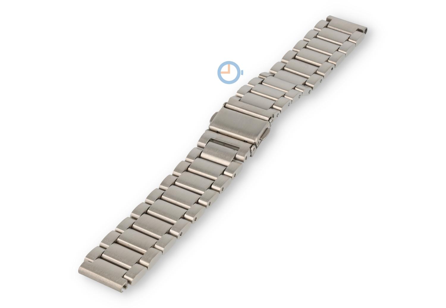16mm steel linked strap matt - silver
