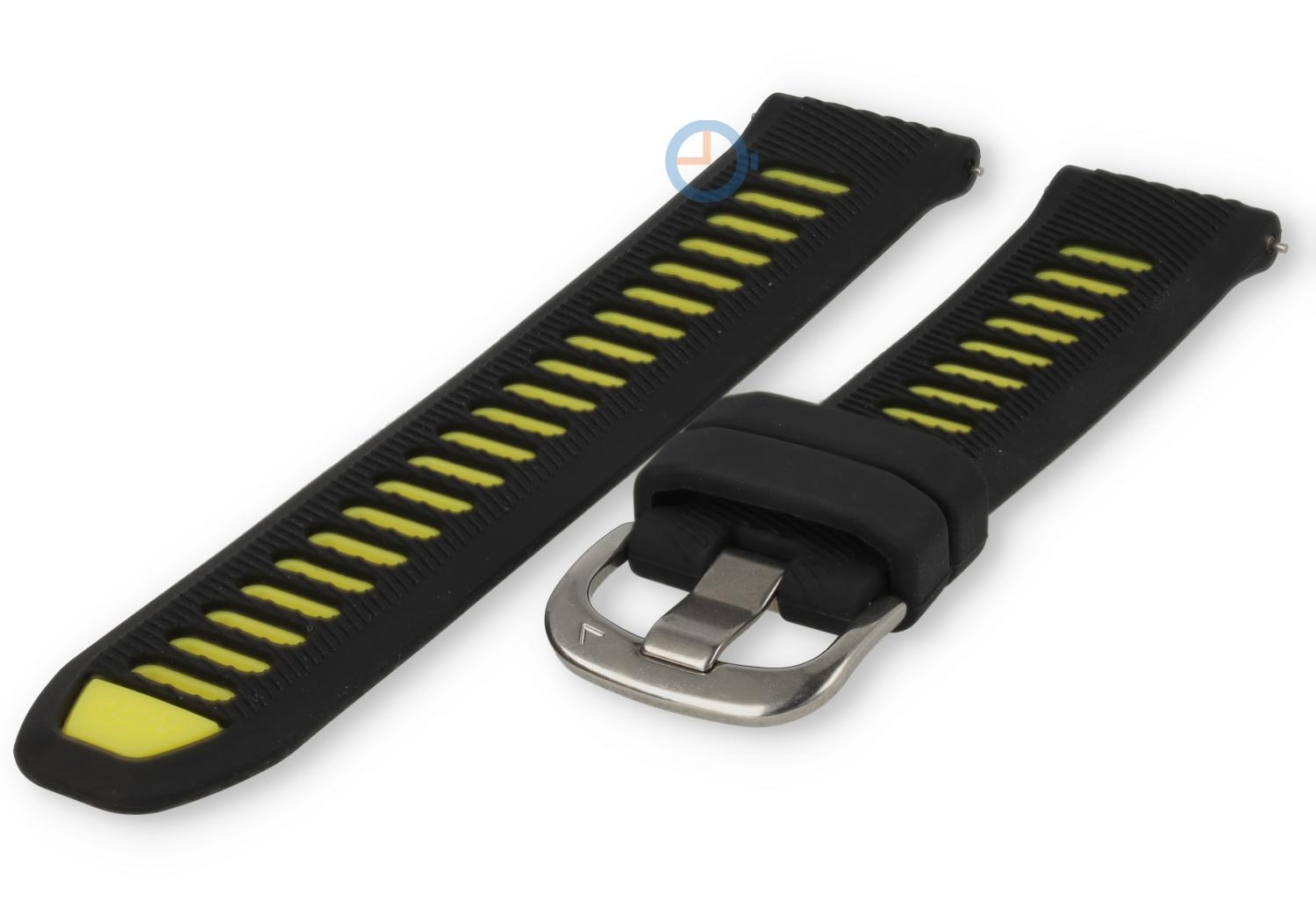 Run watch strap 18mm silicon - Black Yellow