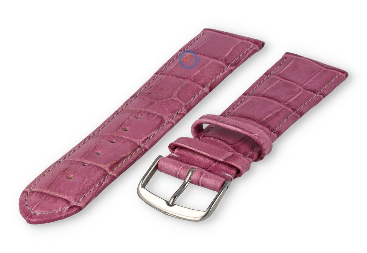 Extra-long crocoleather strap  - 20mm - blackberry
