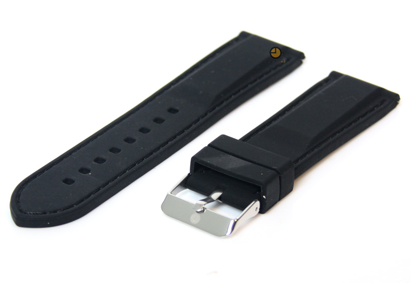 Watchstrap 18mm black silicone with quick release