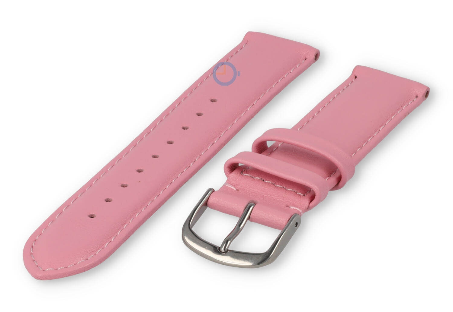 18mm watch strap smooth leather - light pink