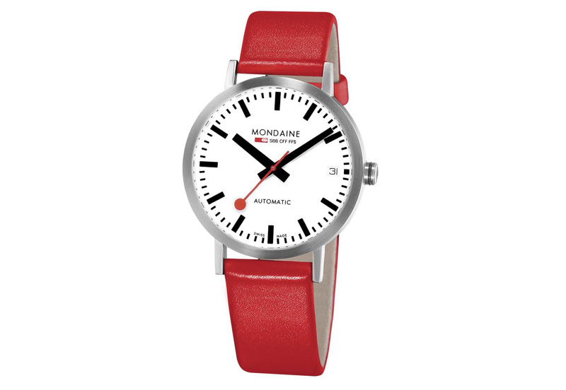 Mondaine 20mm watchstrap red polished