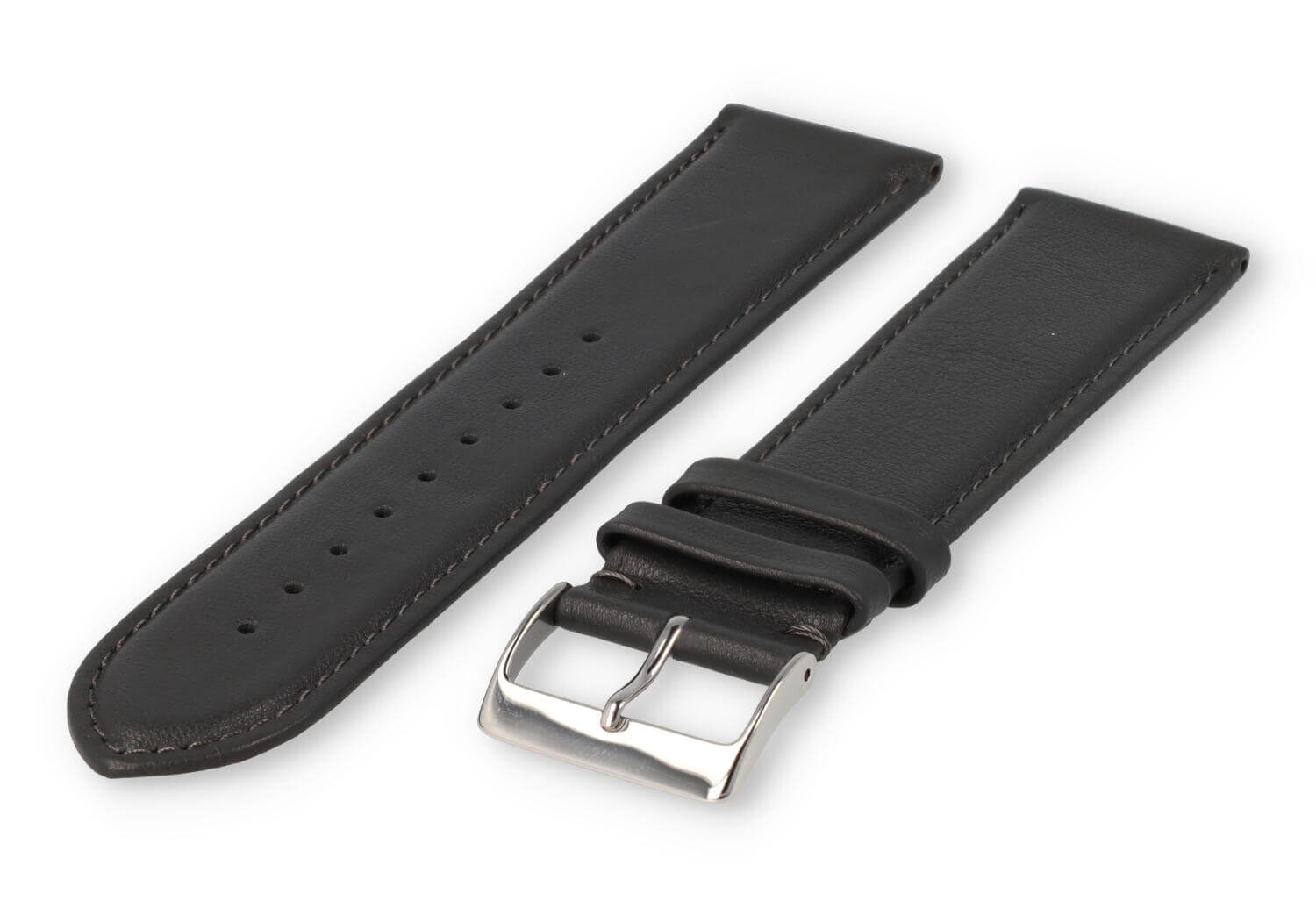XL watch strap smooth leather - 26mm - darkgrey