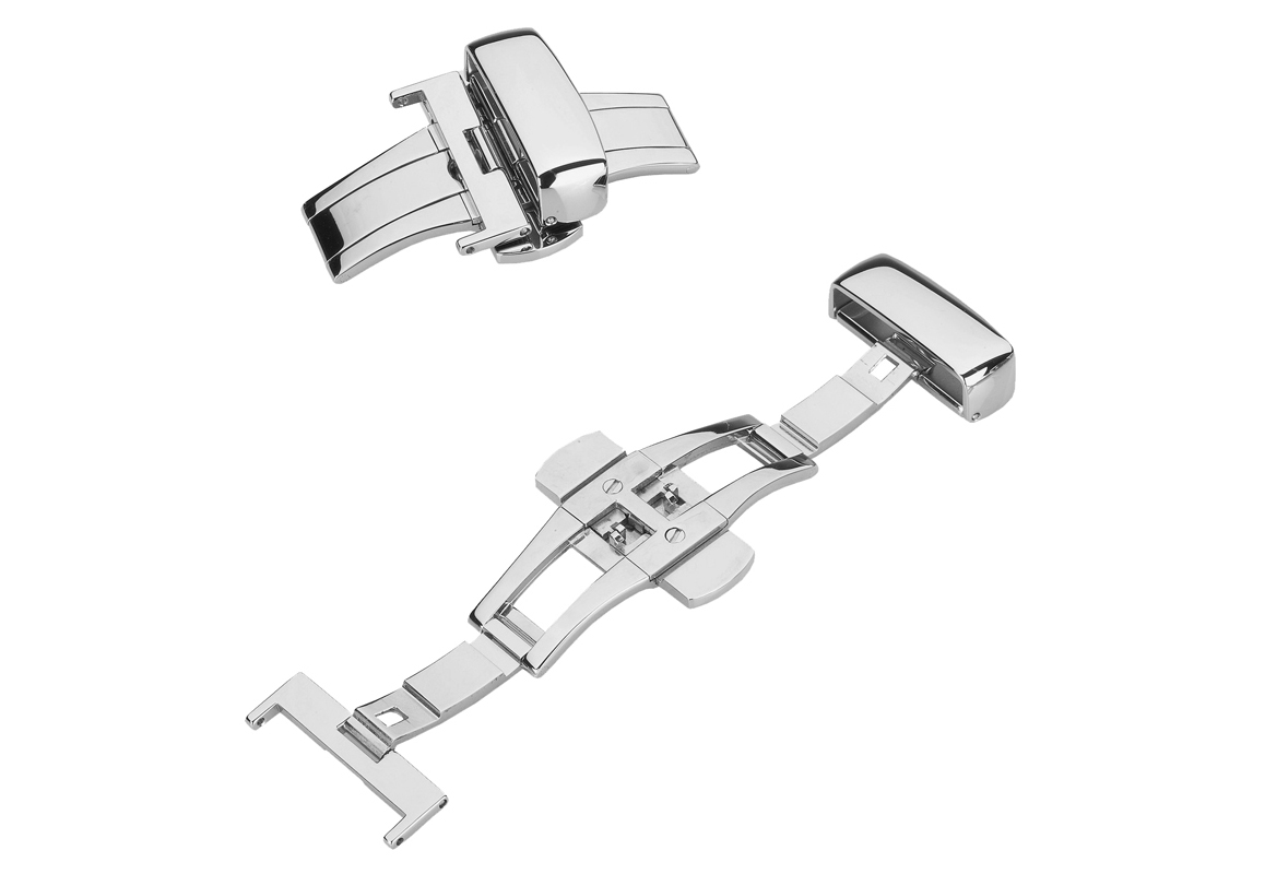 Butterfly clasp 22mm silver with pushers