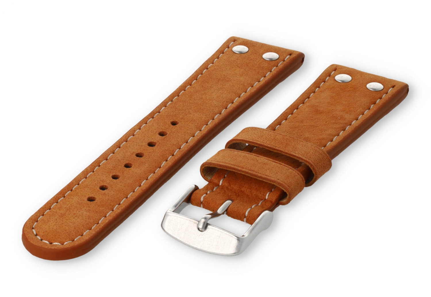 Flieger watch band 24mm cognacbrown leather