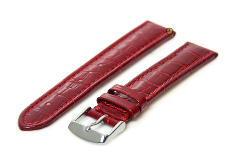 Watchstrap 18mm red leather
