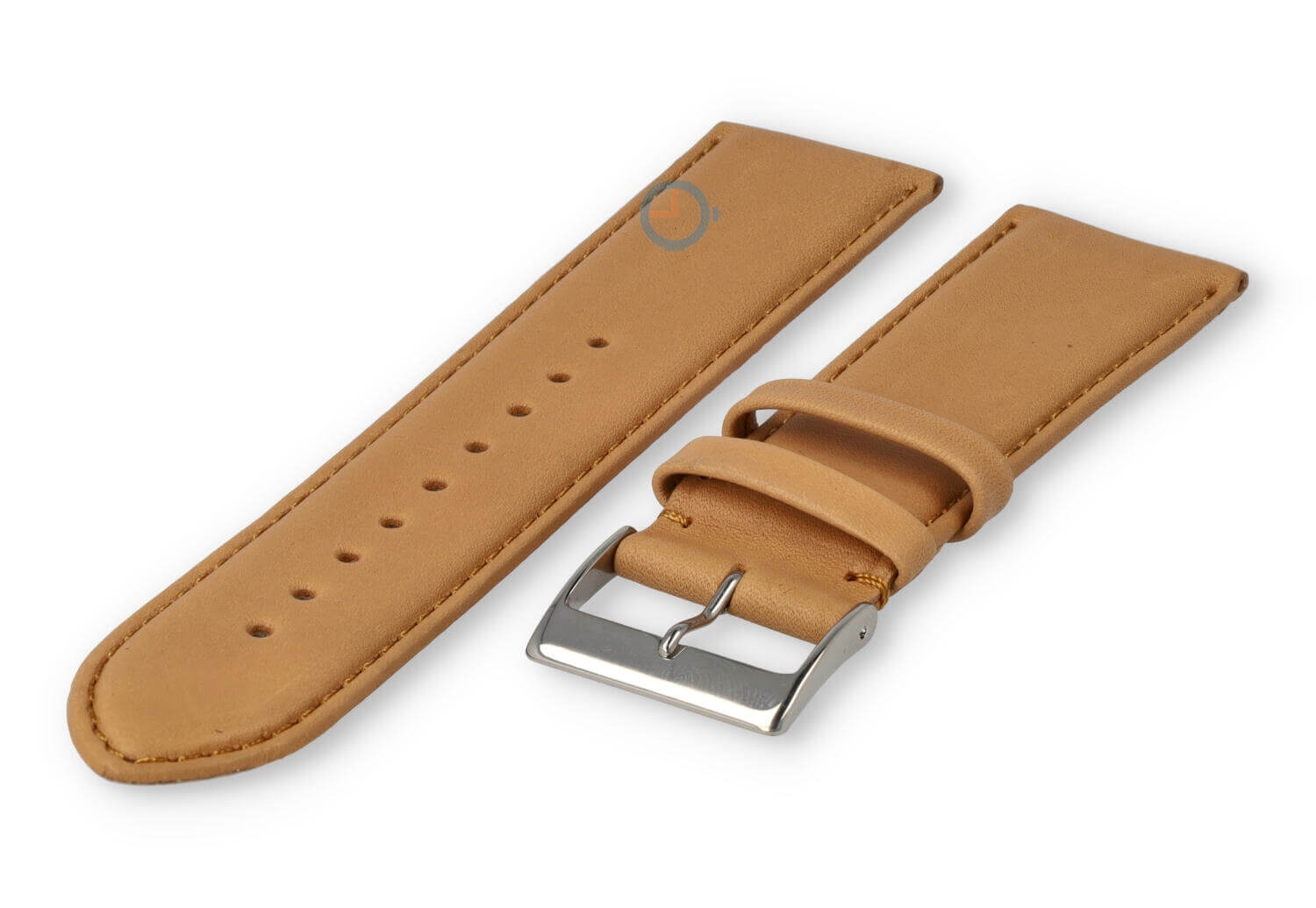 22mm watch strap smooth leather - light brown