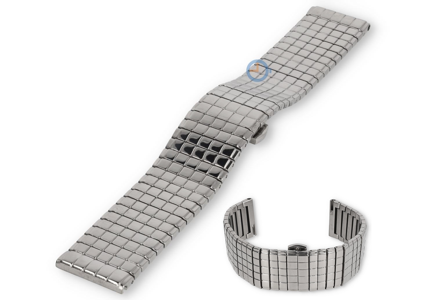 Block pattern bracelet - 22mm - silver
