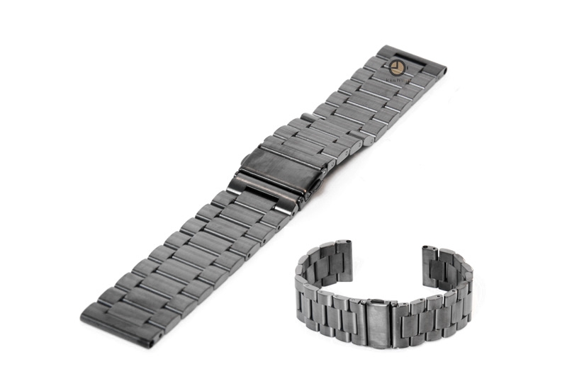 Watchstrap 20mm stainless steel matt gunmetal