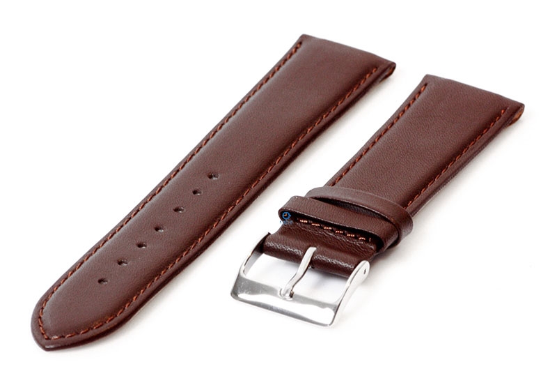 Open-end clip watch strap 20mm - leather brown