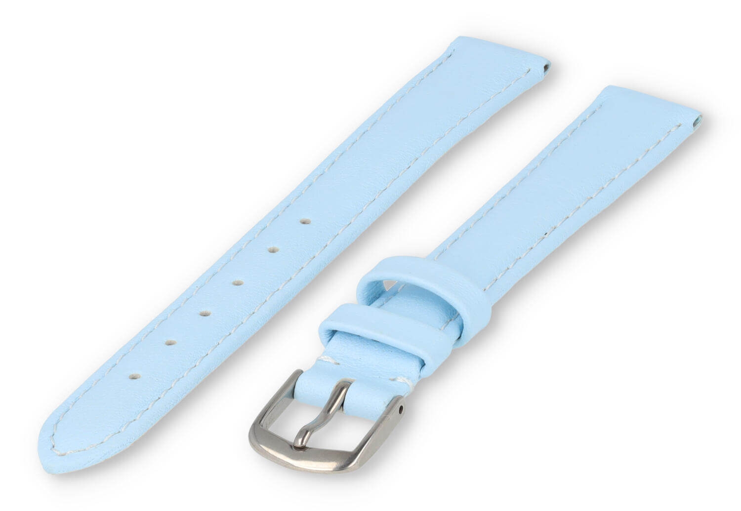 XL watch strap smooth leather - 16mm - ice blue