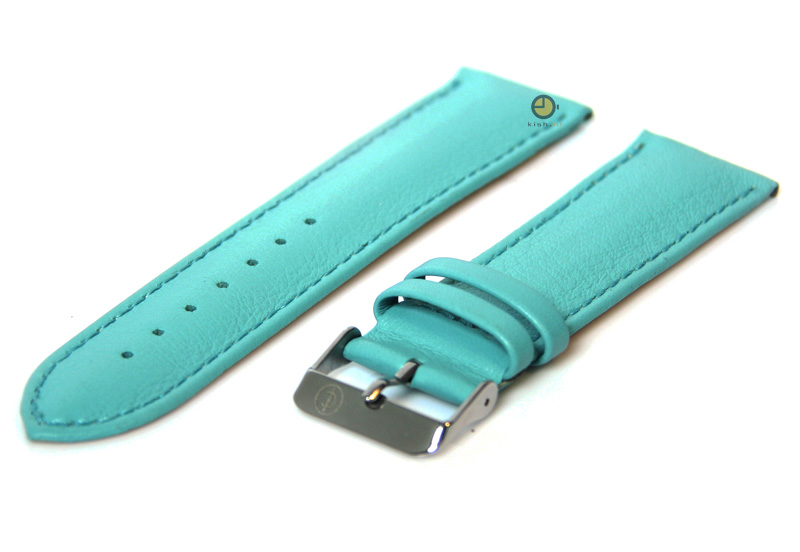 Watchstrap 24mm lightblue calf leather
