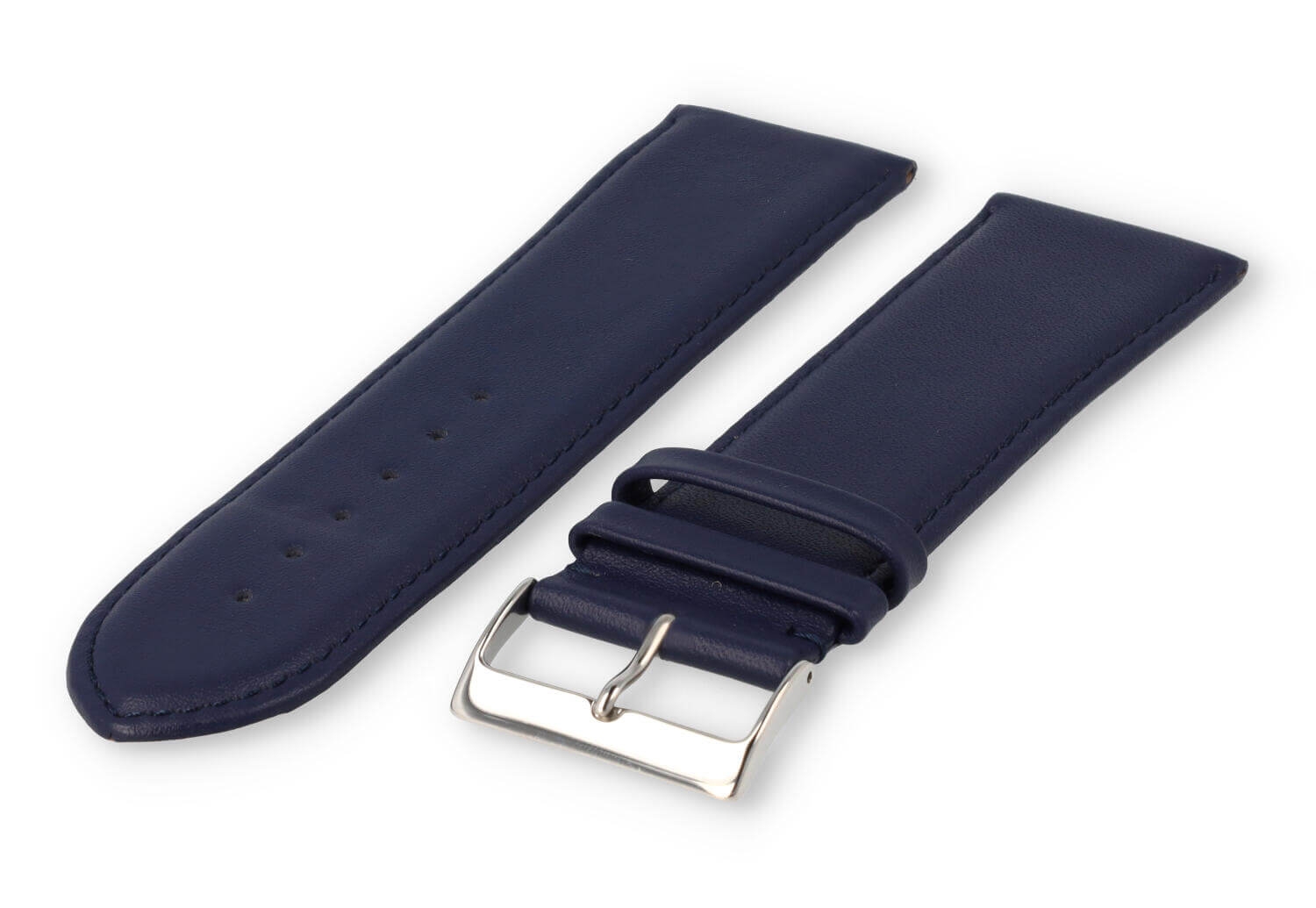 XL watch strap smooth leather - 28mm - dark blue