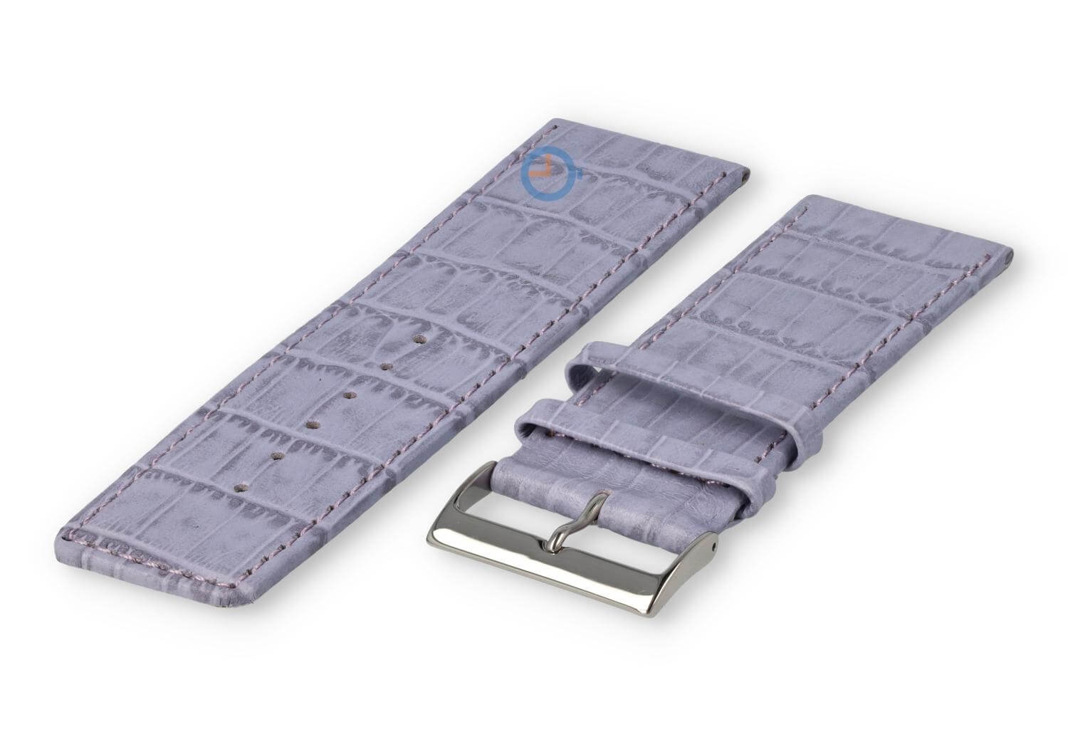 Calfskin strap with croco-relief - 28mm - lavender