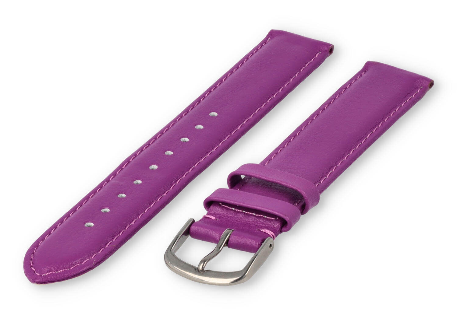 XL watch strap smooth leather - 18mm - purple