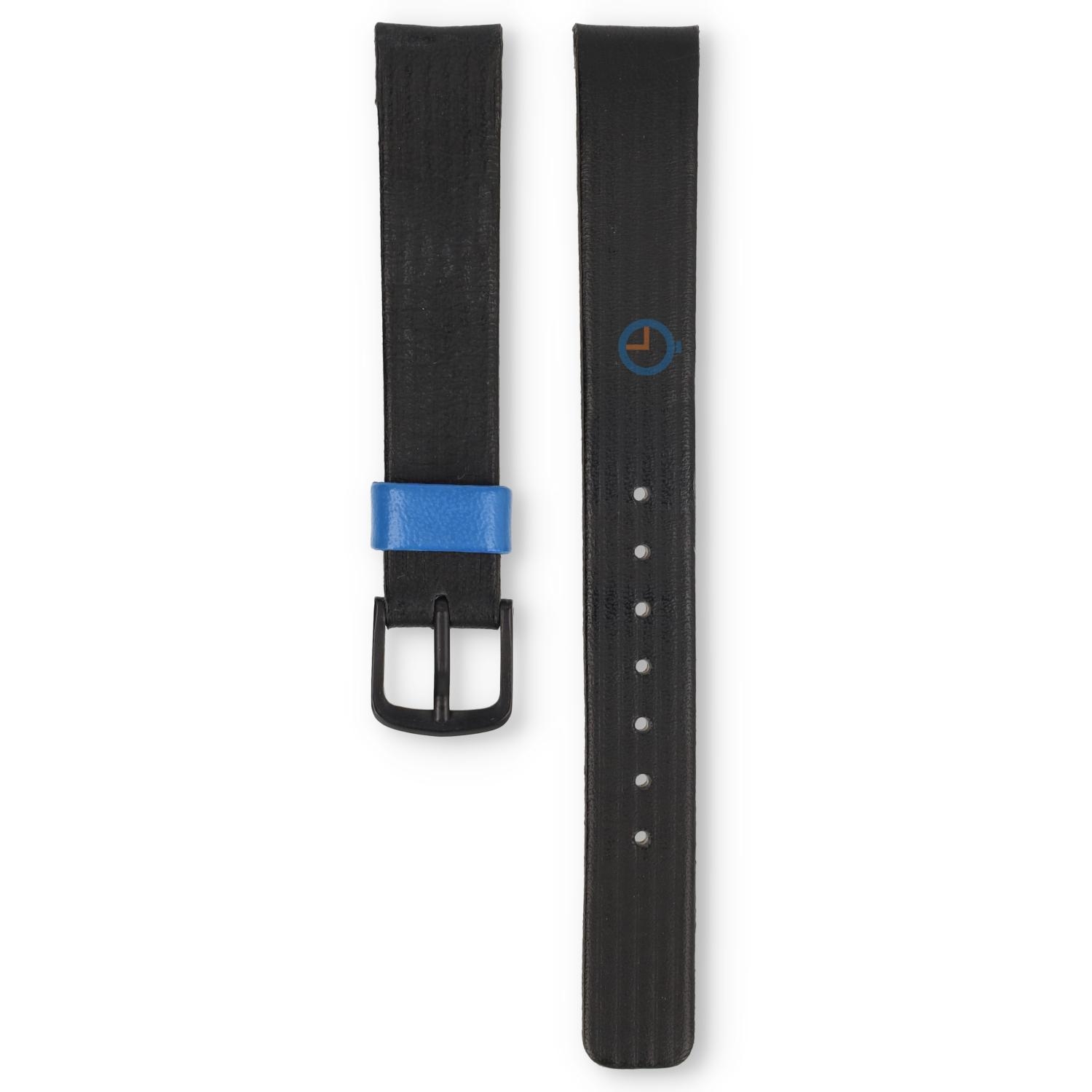 Universal 13mm black leather watch strap - Pulsar