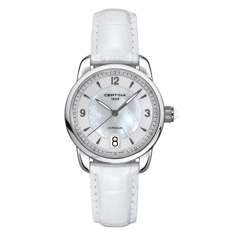 Certina leather strap C0252101611700A 16/14mm without buckle (white)