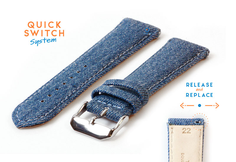 Watchstrap 24mm denim