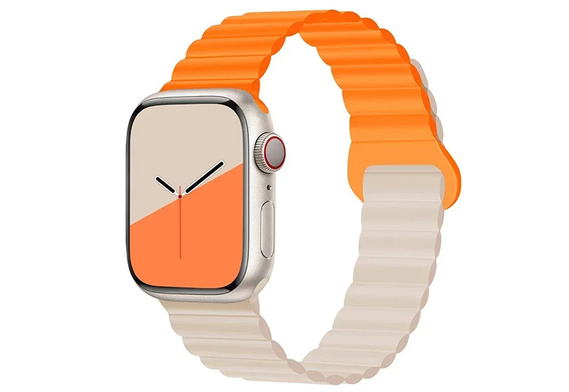 Apple Watch band - starlight/orange