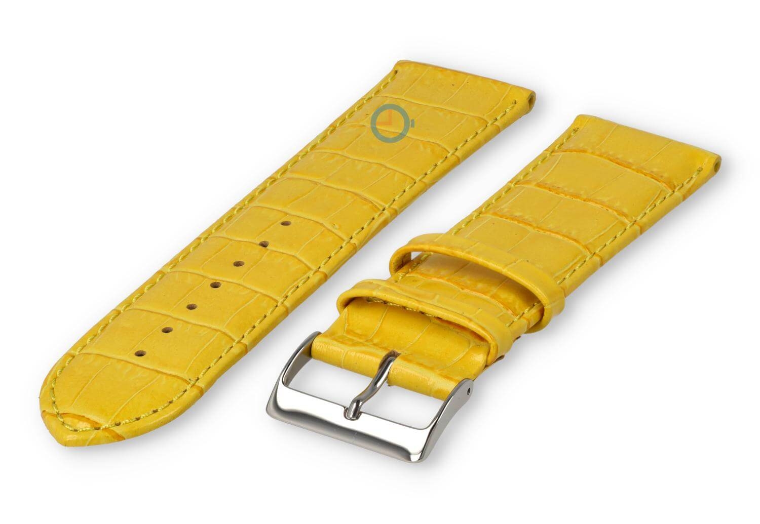 Basic croco watch strap XL - 24mm - yellow