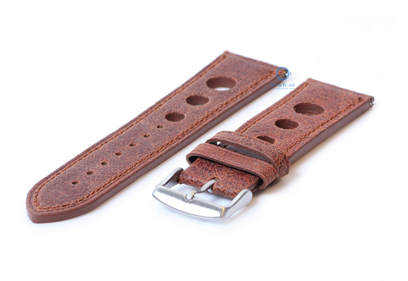 Watchstrap 20mm vintage triple hole brown leather