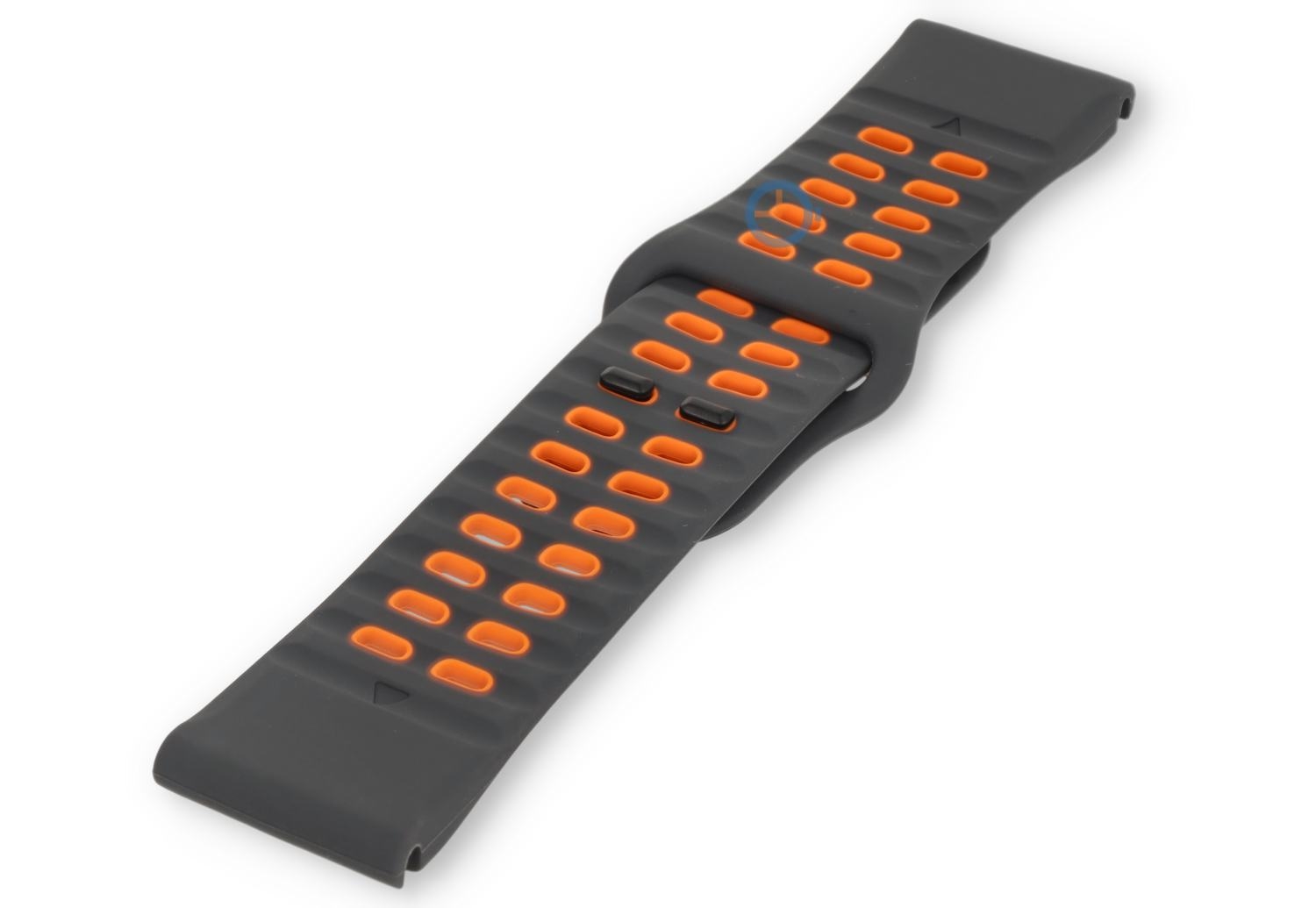 Breathable watch strap silicone - 26mm - grey/orange