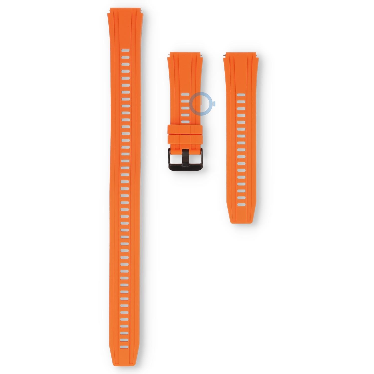 22mm silicone watch strap extra long - orange
