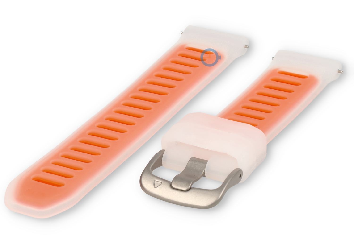18mm watch strap silicone - transparant/orange