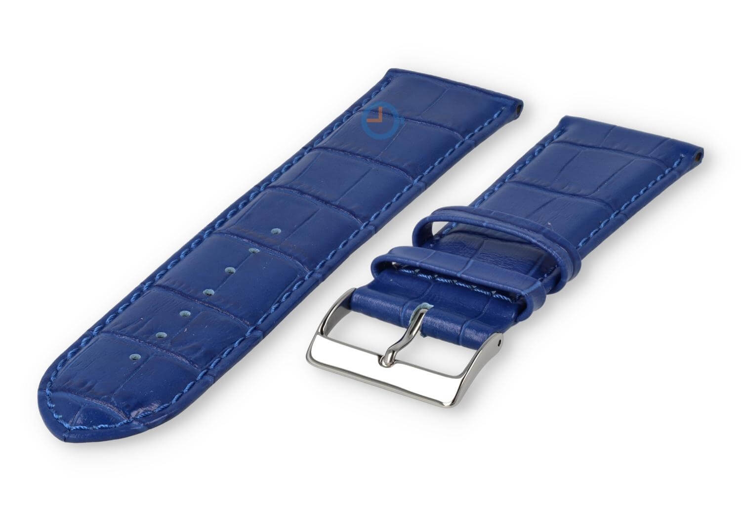 Basic croco watch strap - 24mm - royal blue