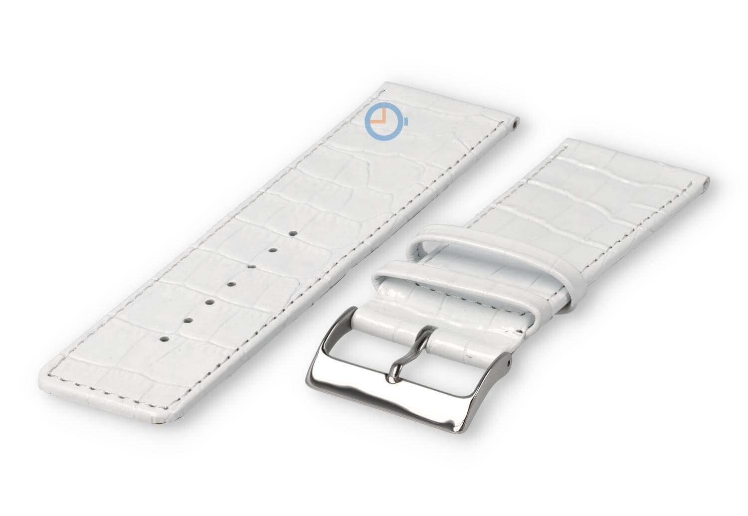 Deluxe croco watch strap - 30mm - white