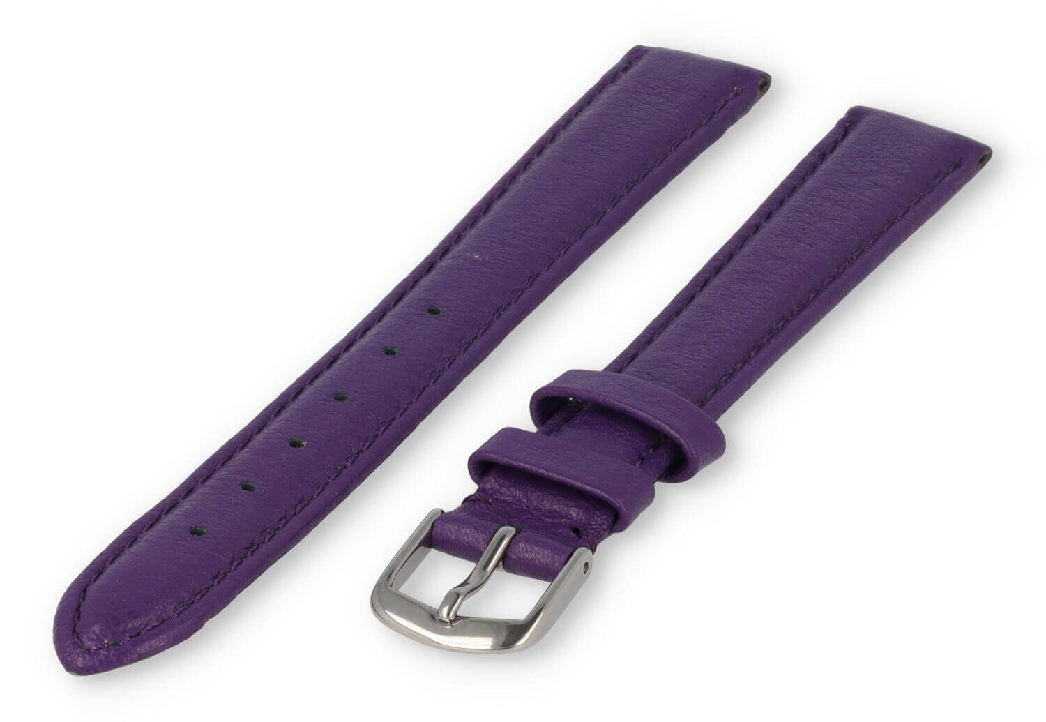 XL watch strap smooth leather - 16mm - eggplant