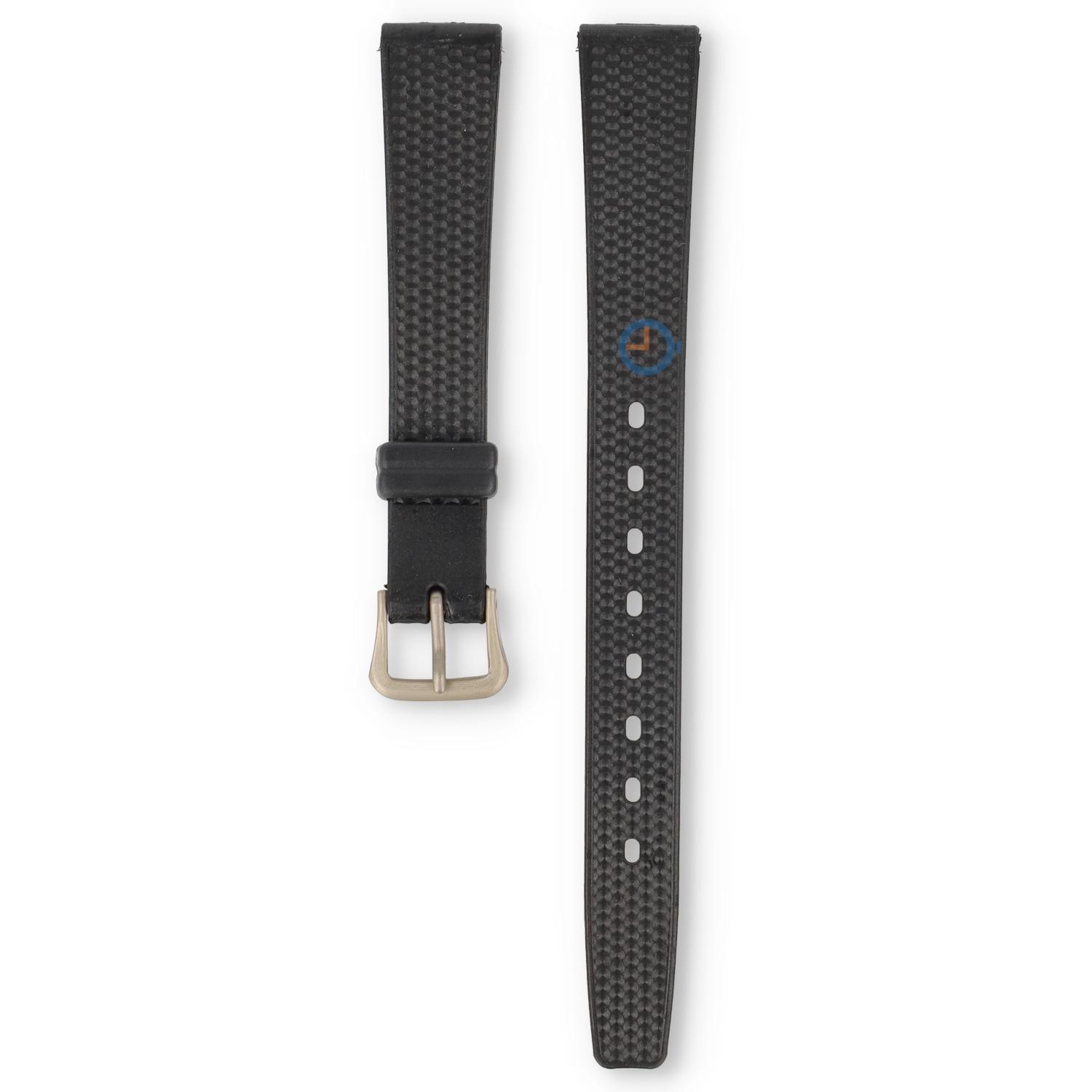 Universal 13mm black silicone watch strap - Pulsar