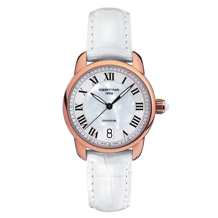 Certina leather strap C0252103611800A 16/14mm without buckle (white)