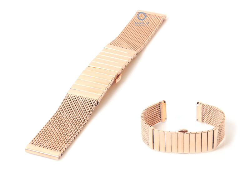 Watchstrap 18mm mesh rose gold