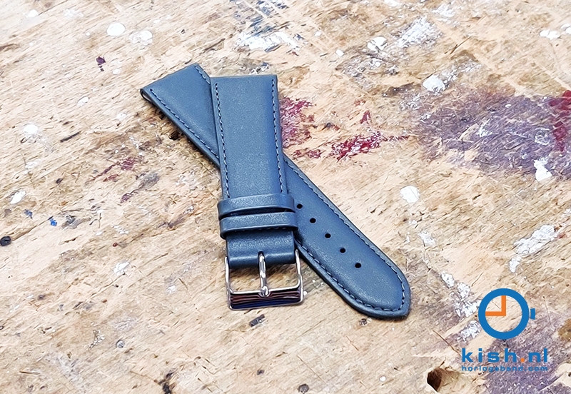 Clip horlogeband - leer grijs