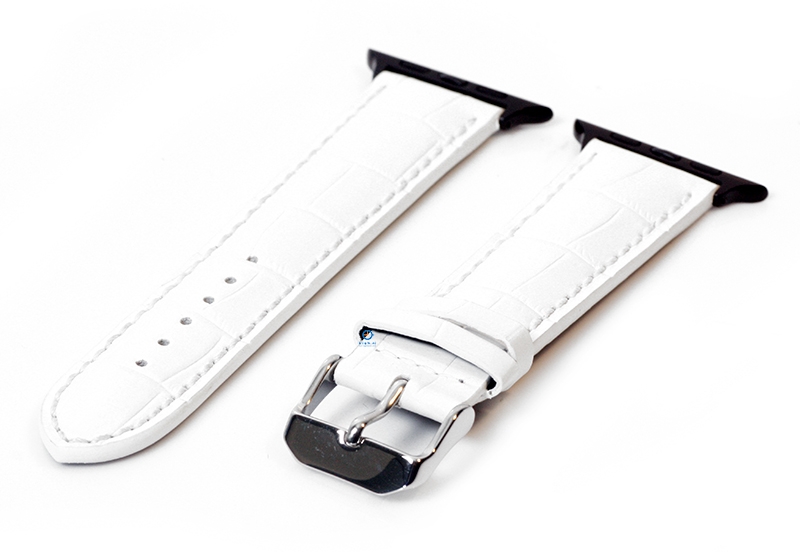 Apple Watch strap croco leather white - 44/45/46/49mm