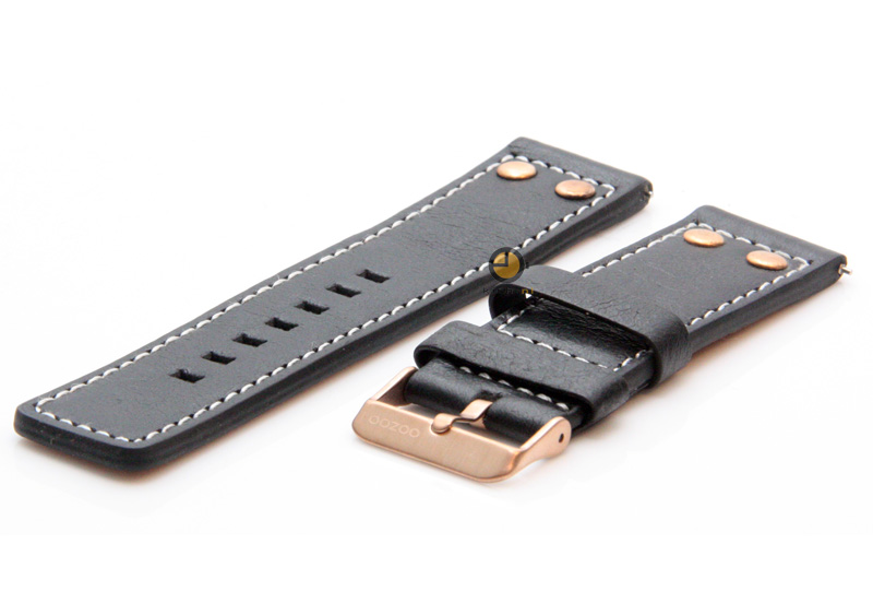 Oozoo watchstrap 24mm grey leather