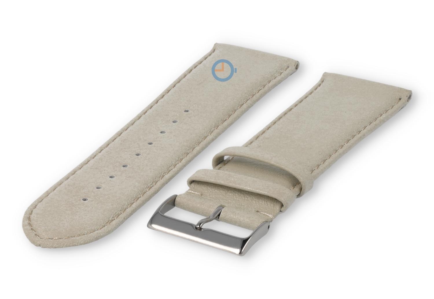 XL watch strap smooth leather - 28mm - sand