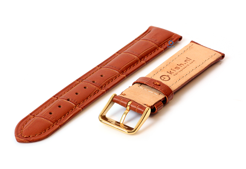 Luxe Michael Kors watch strap light brown leather - gold - 22mm