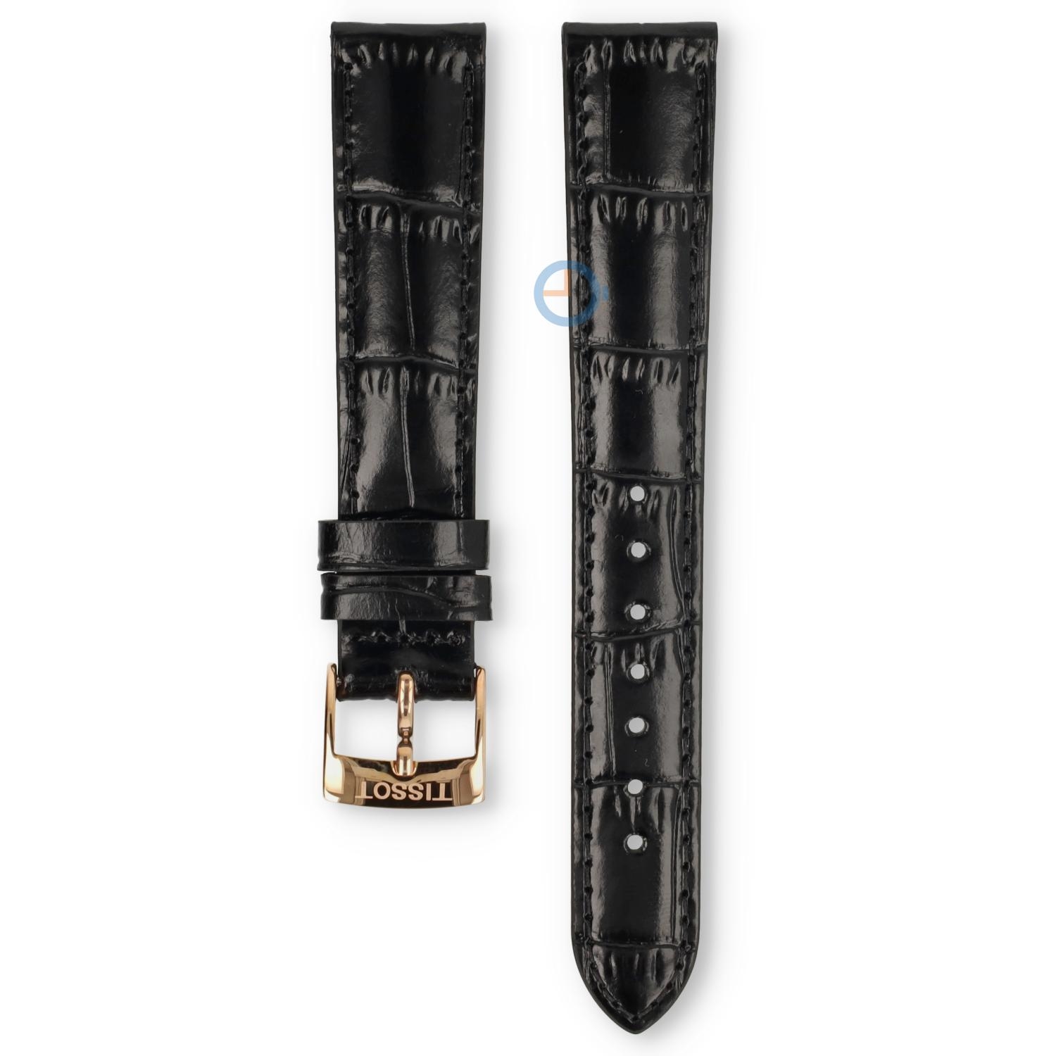 Tissot watch strap T9262107613100 black leather