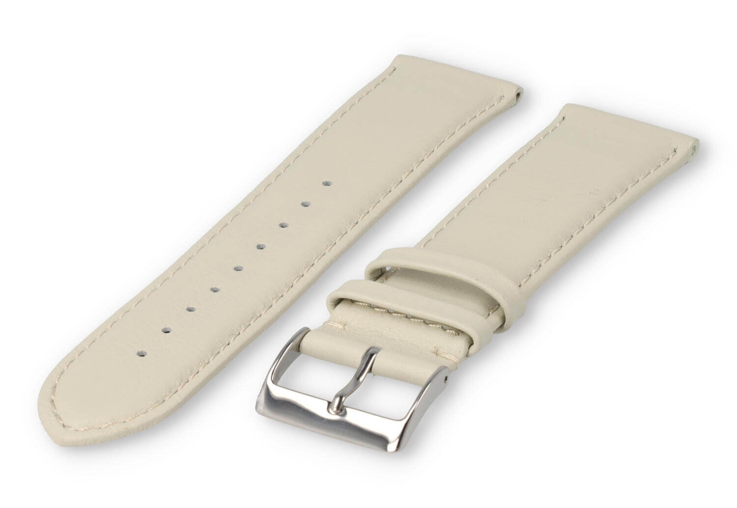 XL watch strap smooth leather - 24mm - sand
