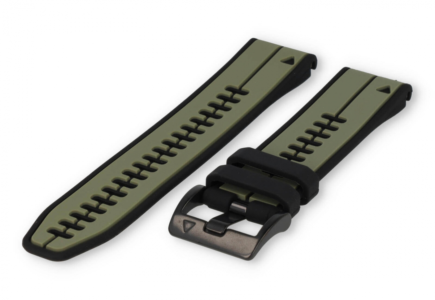 Garmin Fenix 7 watch band rubber - black/Darkgreen